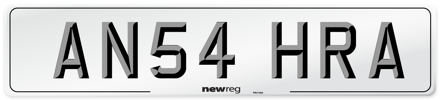 AN54 HRA Number Plate from New Reg